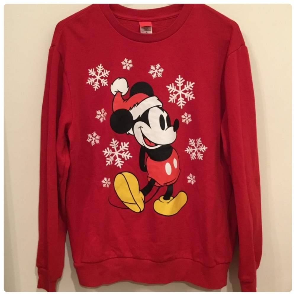 Disney Mickey Mouse Christmas Sweatshirt Size Large▪